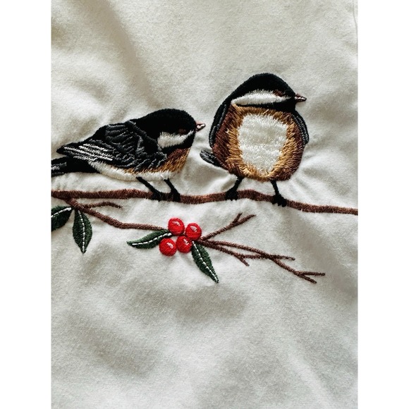 Vintage Orvis Women Button Down Size 10 White Embroidered Birds - Picture 3 of 9